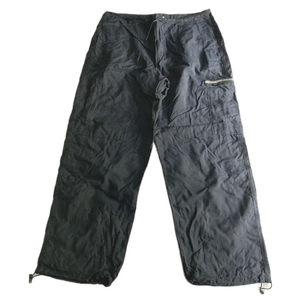 Vtg Nautica Sport Tech Pants Men 2XL Navy Nylon Adjustable Tie Waist Zip Pocket